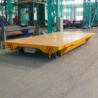 Building Material Shops 20T Large Capacity Electric Steel Wheel Transfer Trolley With Rail